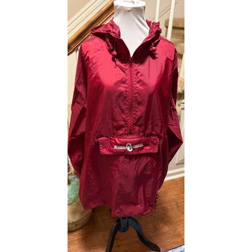 Vesi Sportswear Oklahoma Sooners Windbreaker Jacket Red XL OU Pullover Hooded